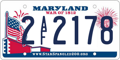 MD license plate 2AF2178