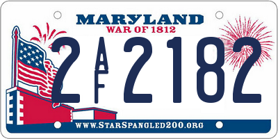 MD license plate 2AF2182