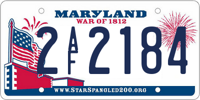 MD license plate 2AF2184