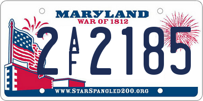 MD license plate 2AF2185