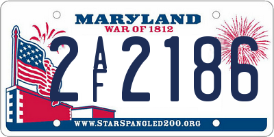MD license plate 2AF2186