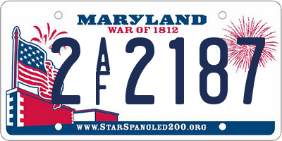 MD license plate 2AF2187