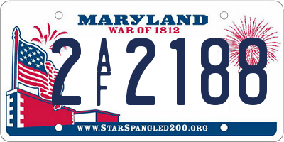 MD license plate 2AF2188