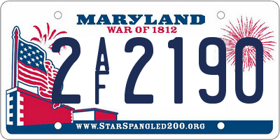 MD license plate 2AF2190