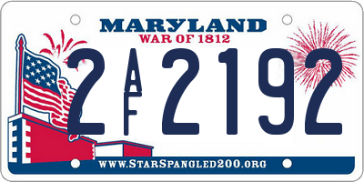 MD license plate 2AF2192