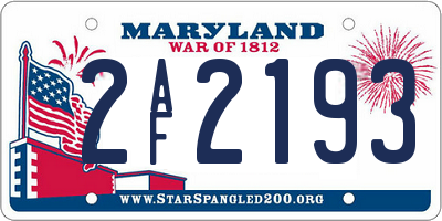 MD license plate 2AF2193