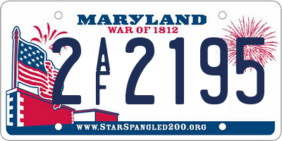 MD license plate 2AF2195