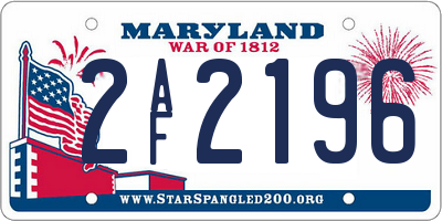 MD license plate 2AF2196