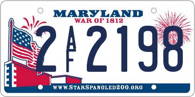 MD license plate 2AF2198