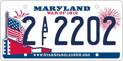 MD license plate 2AF2202