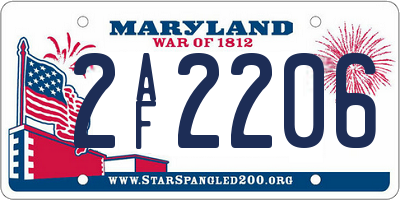 MD license plate 2AF2206