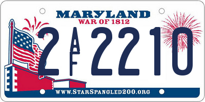 MD license plate 2AF2210