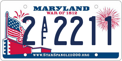 MD license plate 2AF2211
