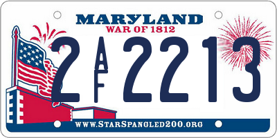 MD license plate 2AF2213