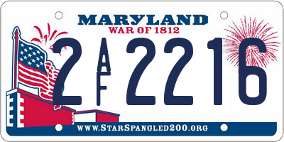 MD license plate 2AF2216