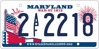 MD license plate 2AF2218
