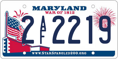 MD license plate 2AF2219