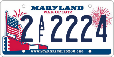 MD license plate 2AF2224