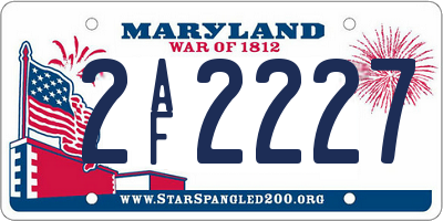 MD license plate 2AF2227