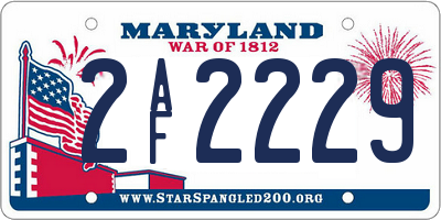 MD license plate 2AF2229