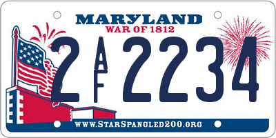 MD license plate 2AF2234