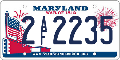 MD license plate 2AF2235