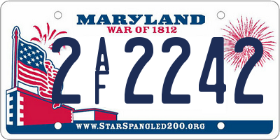 MD license plate 2AF2242