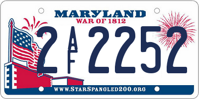 MD license plate 2AF2252