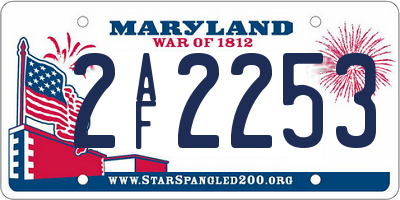 MD license plate 2AF2253