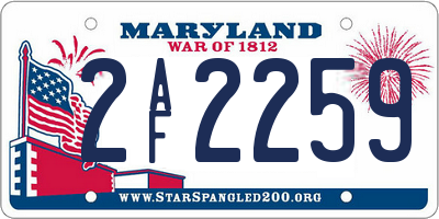 MD license plate 2AF2259