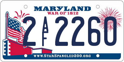 MD license plate 2AF2260