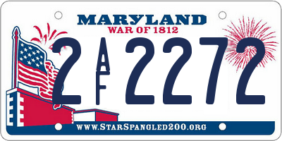 MD license plate 2AF2272