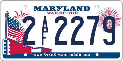 MD license plate 2AF2279