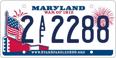 MD license plate 2AF2288