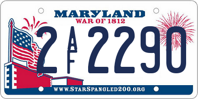 MD license plate 2AF2290