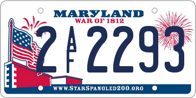 MD license plate 2AF2293