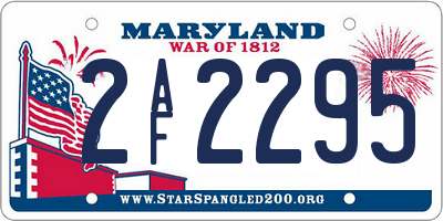 MD license plate 2AF2295