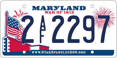 MD license plate 2AF2297
