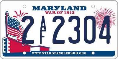 MD license plate 2AF2304
