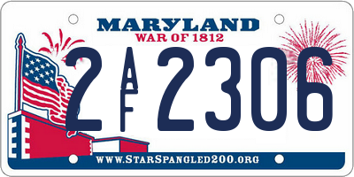 MD license plate 2AF2306