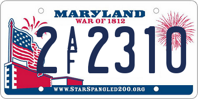 MD license plate 2AF2310