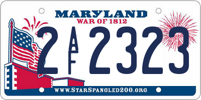 MD license plate 2AF2323