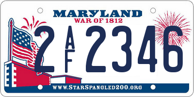 MD license plate 2AF2346