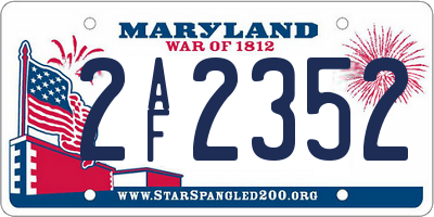 MD license plate 2AF2352
