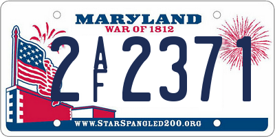 MD license plate 2AF2371
