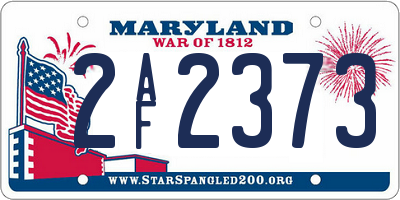MD license plate 2AF2373