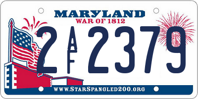 MD license plate 2AF2379
