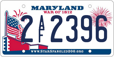 MD license plate 2AF2396