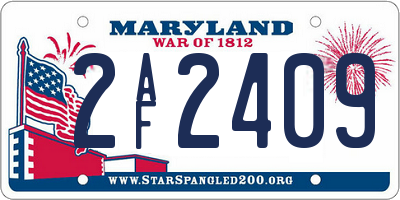 MD license plate 2AF2409