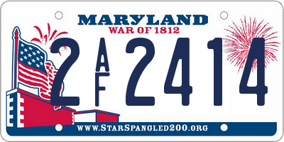 MD license plate 2AF2414